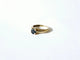 Bague 53 Bague godronnée en or jaune 18k saphir bleu et diamants 58 Facettes