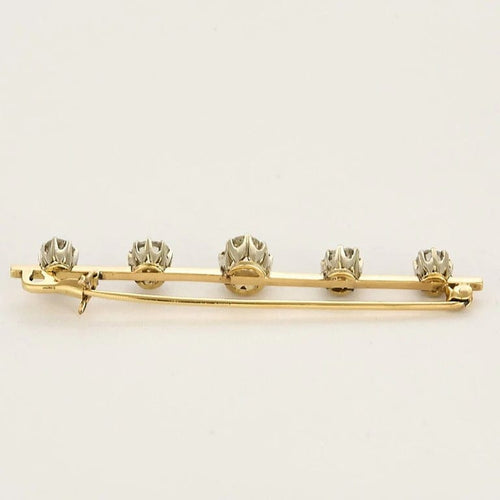 Broche Broche barrette en or jaune et gris et diamants 58 Facettes DADB-02