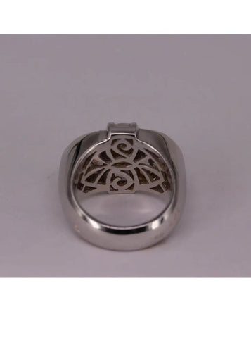 Bague 54 Bague Or blanc et Diamants 58 Facettes RNG0610