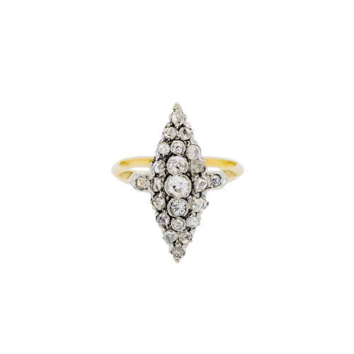 Bague 53 Bague marquise en or jaune 18 carats et diamants 58 Facettes 32190