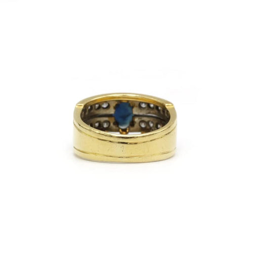 Bague 53 Bague - Or bi-colore, Diamants & Saphir 58 Facettes 250058SP