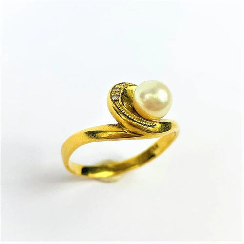 Bague 56 Bague Or Perle de Culture et Diamants 58 Facettes 20400000651