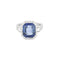 Bague 53,5 Bague - Saphir 6 ct et diamants en or blanc 18k 58 Facettes LJ21