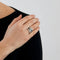 Bague 53 Bague bandeau motif géométrique en or bicolore 18 carats, saphirs, diamants 58 Facettes AB47