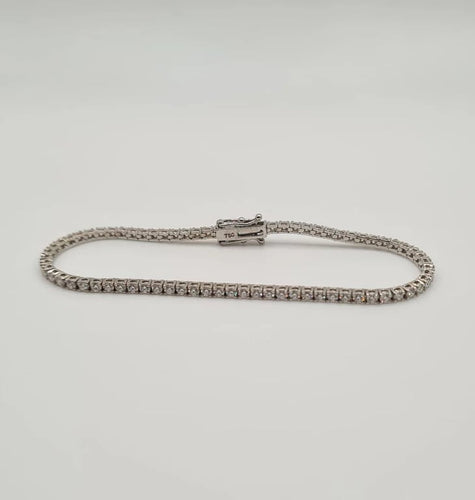 Bracelet Bracelet tennis or blanc 18 carats serti de diamants 58 Facettes