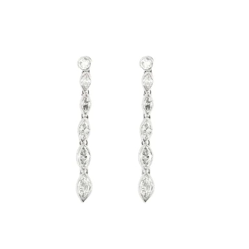 Boucles d'oreilles Pendants d'oreilles - Pendants en platine et diamants 58 Facettes LJ23