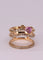 Bague 52 Bague vague en or jaune 18k, diamants marron et saphirs roses 58 Facettes P143