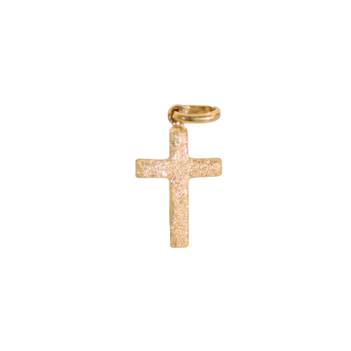 Vintage cross pendant in 18-carat yellow gold, diamond-cut 58 Facettes 3229-29