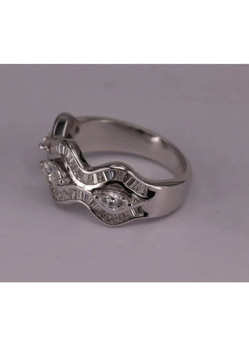 Bague 55 Bague Waves Or blanc et Diamants 58 Facettes RNG2506