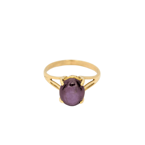 Bague 59 Bague en or jaune 14 carats au saphir étoilé 58 Facettes 28921