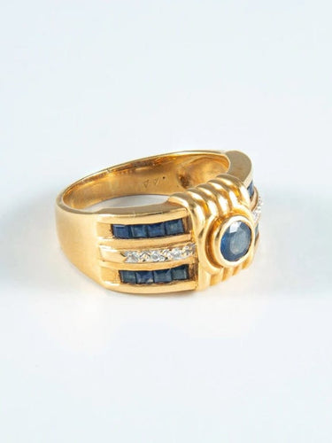 Bague 55 Bague Saphirs et Diamants 58 Facettes