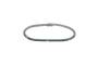 Bracelet Oro Bianco Bracelet tennis en or blanc 18 ct avec pierre verte et diamants 58 Facettes brc254