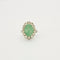 Bague 49 Bague cabochon jade et diamants en or blanc 18 carats 58 Facettes 1933