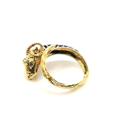 Bague 53.5 Bague Bélier or jaune 58 Facettes 2416