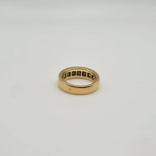 Bague 53 Demi-alliance or jaune, sertie de diamants naturels 58 Facettes