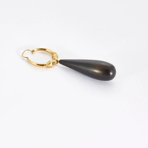 Boucles d'oreilles Boucles d’oreilles créoles têtes de béliers en or jaune 18k et ébène 58 Facettes AB59