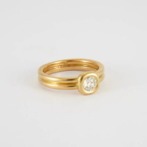 Bague 58 Bague en or Jaune, diamant 58 Facettes