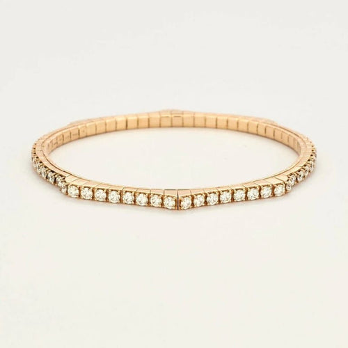 Bracelet Bracelet souple élastique serti de diamants en or rose 18k 58 Facettes JBW0010-18