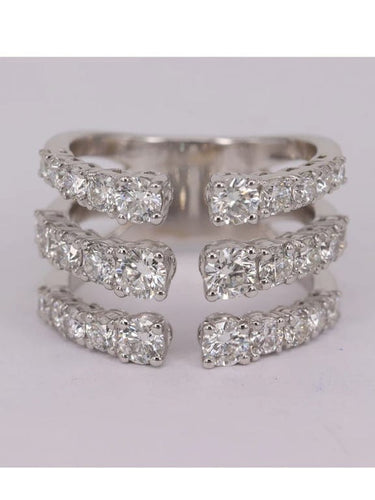 Bague 53 Bague triple rang diamants ronds 58 Facettes P592
