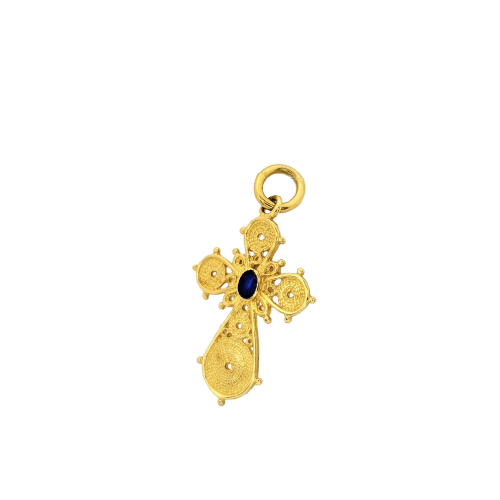 Pendentif Pendentif croix en or jaune 18 carats 58 Facettes 30077