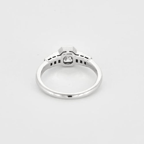 Bague 54 Bague - Solitaire diamant 1 ct en or blanc 18k et diamants 58 Facettes LJ25