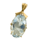 Pendentif Pendentif vintage en or jaune 585 avec aigue-marine ovale 40 ct 58 Facettes 3229-34