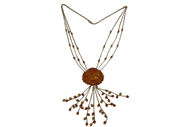 Collier Collier multifils avec pendentif en or 18 carats et ambre 58 Facettes