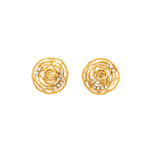 Boucles d'oreilles Chaumet - Boucles d’oreilles clips en or jaune 18K et diamants 58 Facettes 22825