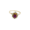 Bague 54 Bague Marguerite en or jaune 18 carats, diamants et rubis 58 Facettes 32293