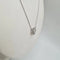 Collier Collier or blanc 18 carats sertie d’un diamant rond et halo diamants naturels 58 Facettes