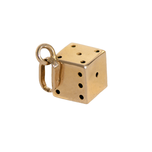 Kolye 18 ayar sarı altın vintage zar kolye 58 Facettes 3229-28