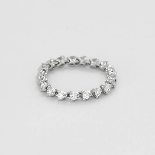 Bague 53 Bague souple sertie de diamants en or gris 18k 58 Facettes JRW0024-53