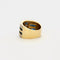 Bague 53 Bague bandeau motif géométrique en or bicolore 18 carats, saphirs, diamants 58 Facettes AB47