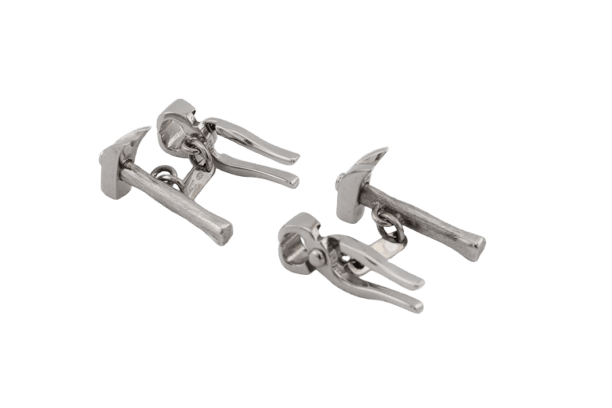 Boutons de manchette Oro Bianco Gemelli en or blanc 18 kt 58 Facettes gem01