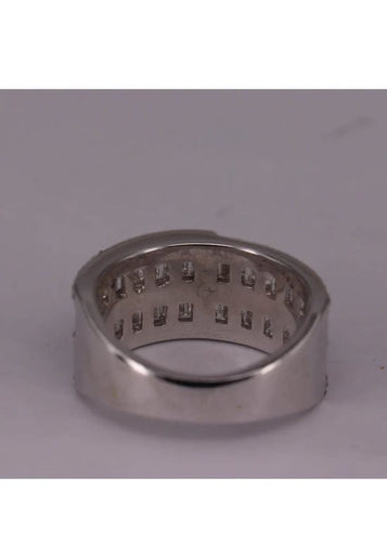 Bague 49 Bague Zigzag Or blanc et Diamants 58 Facettes RNG2648