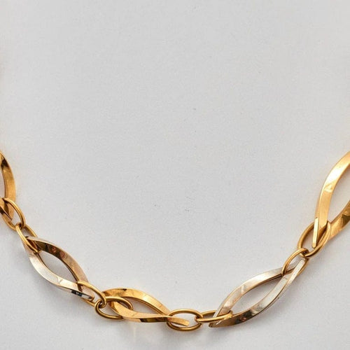 Collier Collier à maillons losangiques en or jaune et or gris 18k 58 Facettes ALGU24