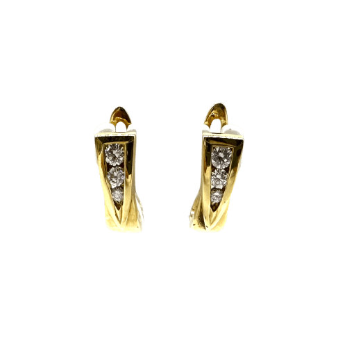 Øreringe Trilogie-øreringe i 750 gult guld og diamanter 58 Facettes Z15B50540