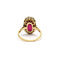 Bague 54 Bague Art déco en or bicolore 750, rubis synthétique et diamants 58 Facettes 260044R