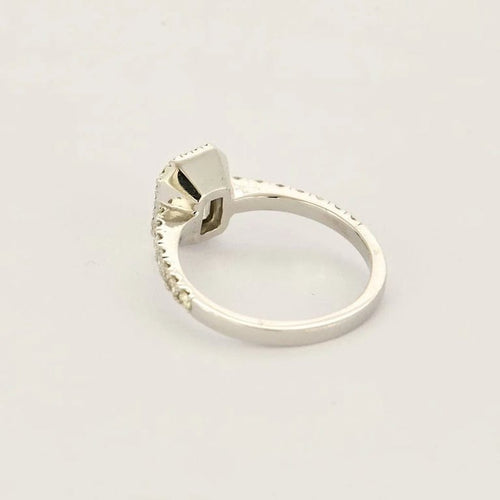 Bague 50 Bague - Solitaire diamant taille rectangle en or blanc 18k et diamants 58 Facettes LJ22-1