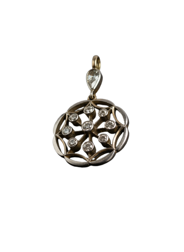 Pendentif Pendentif XIXe siècle - Pendentif circulaire avec diamants taille rose 58 Facettes