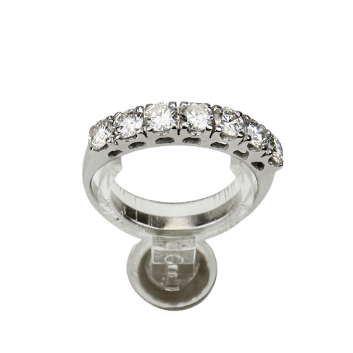 Anel 53.5 Anel Meia aliança em ouro de 14 quilates com diamantes lapidação brilhante 58 Facettes 2964