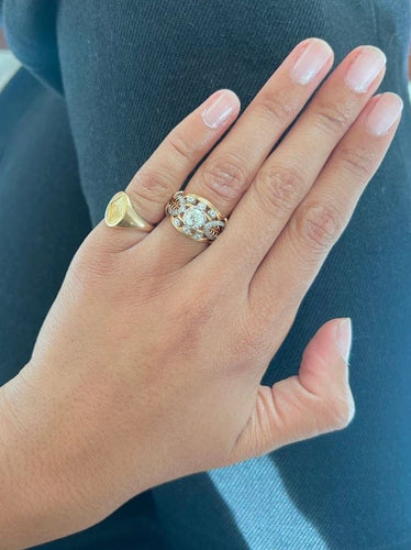 Bague 54 Bague Dôme or rose et diamants 58 Facettes bm24