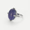 Bague 55 Bague cabochon tanzanite en or blanc 18k et diamants 58 Facettes PL03