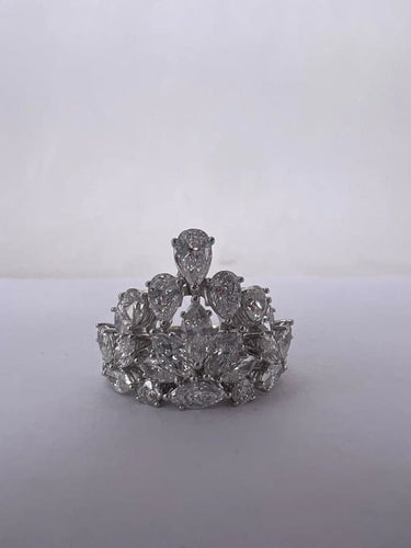 Bague 54 bague cocktail en diamant fantaisie couronne 58 Facettes RNG-61