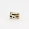 Bague 53 Bague bandeau motif géométrique en or bicolore 18 carats, saphirs, diamants 58 Facettes AB47