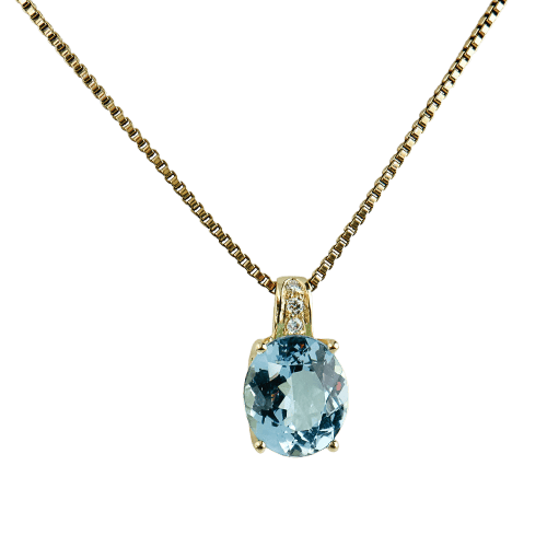 Pandantiv Pandantiv - aur galben de 18 carate cu topaz și diamante 58 Facettes 2364