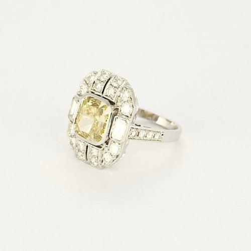 Bague 54 Bague - Chaton octogonal en or blanc 18k et diamants 58 Facettes LJ-100