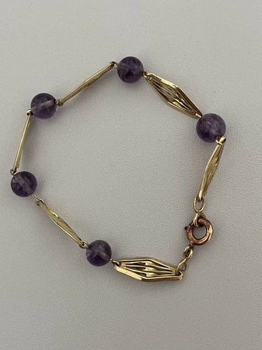 Bracelet Bracelet Ancien Or Jaune Filigrané Améthystes 58 Facettes LOT 6596