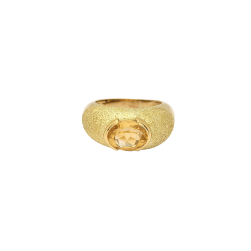 Bague 54 Bague en or jaune 18 carats avec citrine 58 Facettes 28810