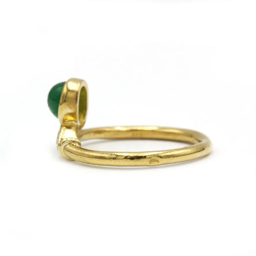 Bague 52 Bague en or jaune 900‰ avec émeraude et diamant marquise 58 Facettes 250054R